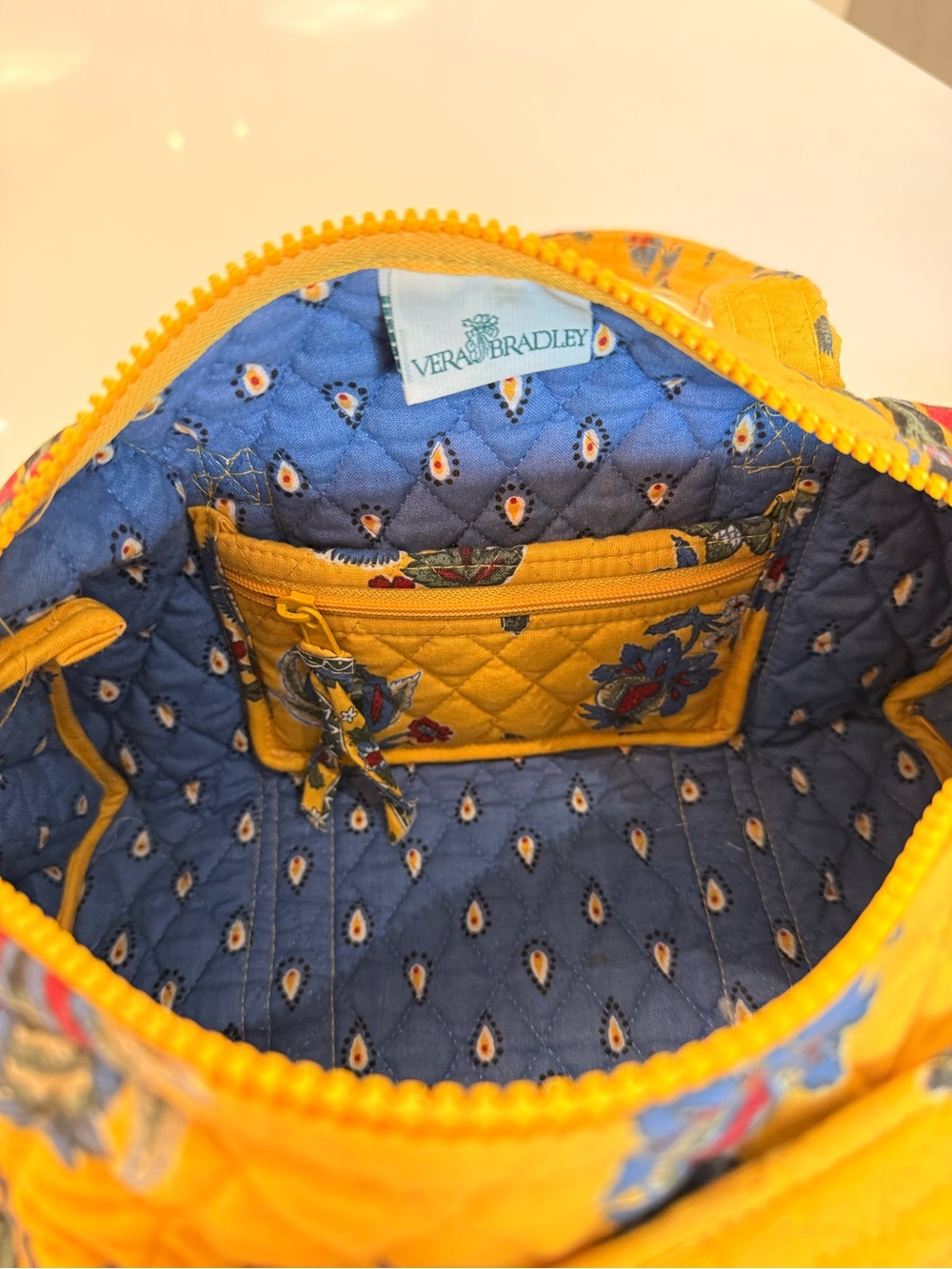 Rare Vintage 90s Y2K Vera Bradley French Yellow Small Duffle Bag Made USA - Picture 7 of 15